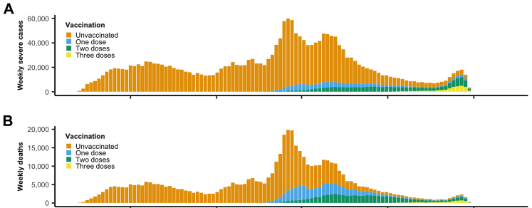The effectiveness of COVID-19 vaccines against severe cases and deaths in Brazil from 2021 to 2022: a registry-based study